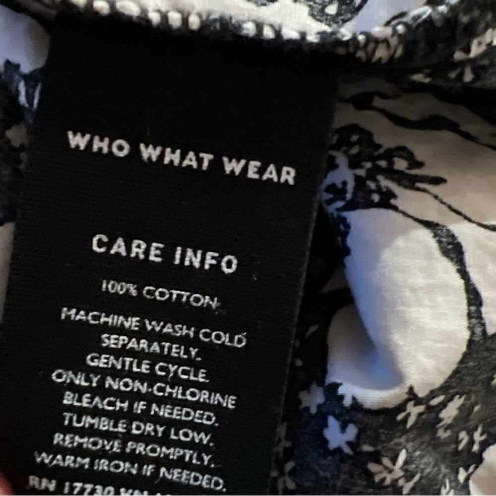 Who Wear What Spatter Camellia Blk/Wht Floral Midi Dress Size XS - Picture 8 of 9